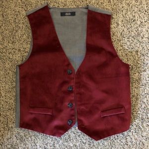 Boys maroon velvet vest